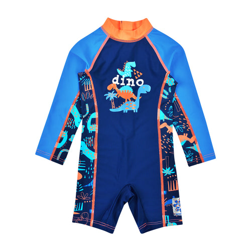 Boys Back Zip Swimsuit – Dinosaur Print 