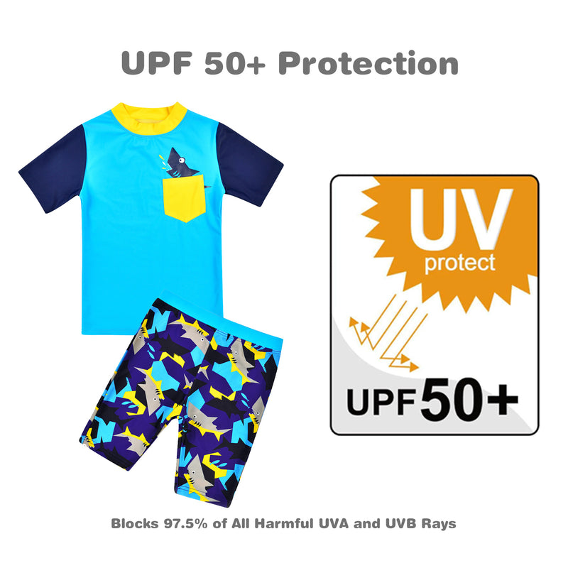 Load image into Gallery viewer, Boys&#39; UPF 50+ UV Sun Protection 2-Piece Swimsuit
