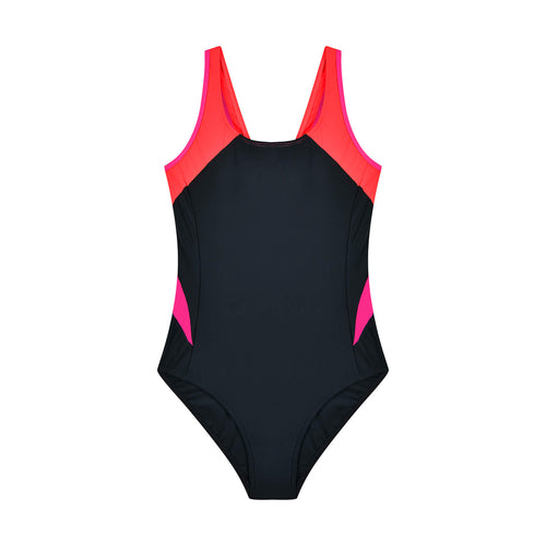 Women's sports swimsuit with racerback panel