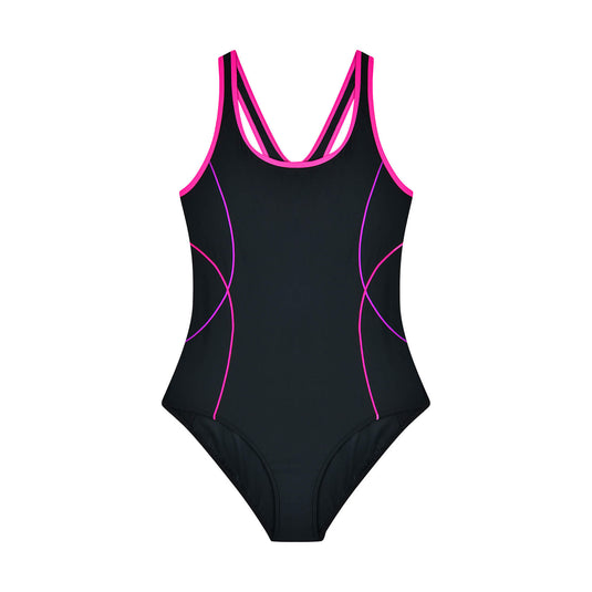 Damen Racerback Multi Pipe Sport-Badeanzug