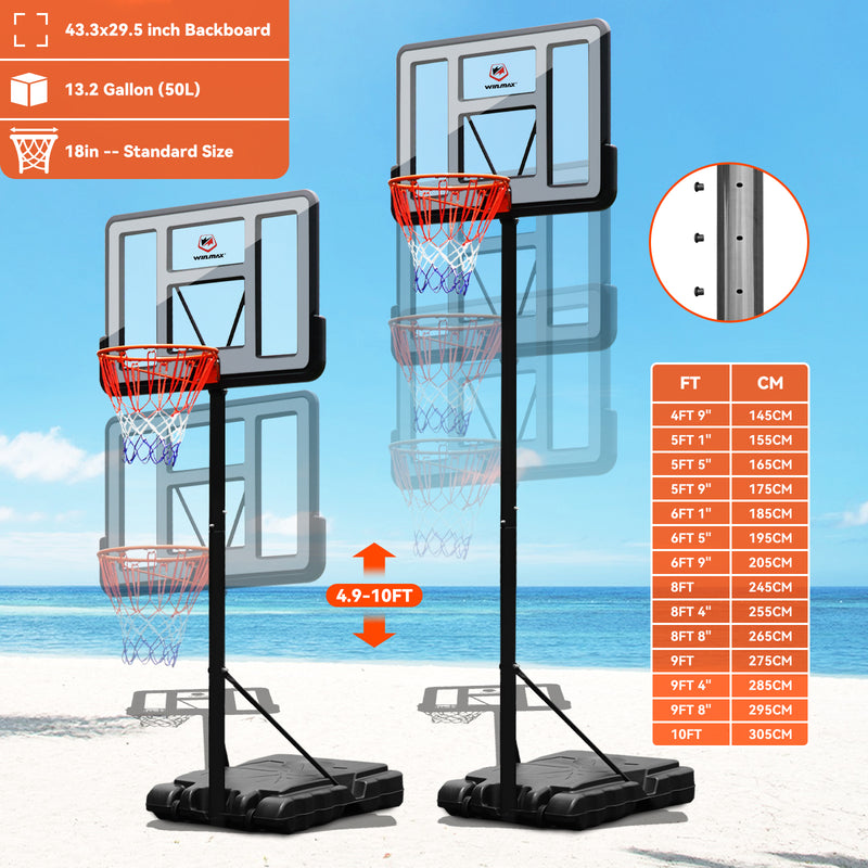 Load image into Gallery viewer, WIN.MAX 44-inch Outdoor Basketball Hoop 
