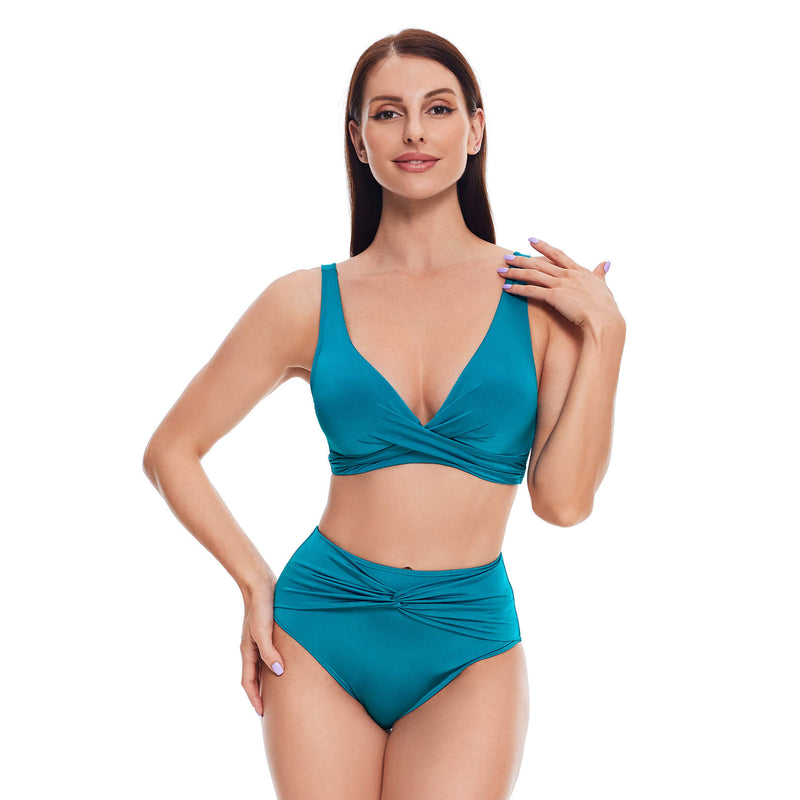 Cargue la imagen en el visor de la galería, Pfauenblaues Bikini-Set
