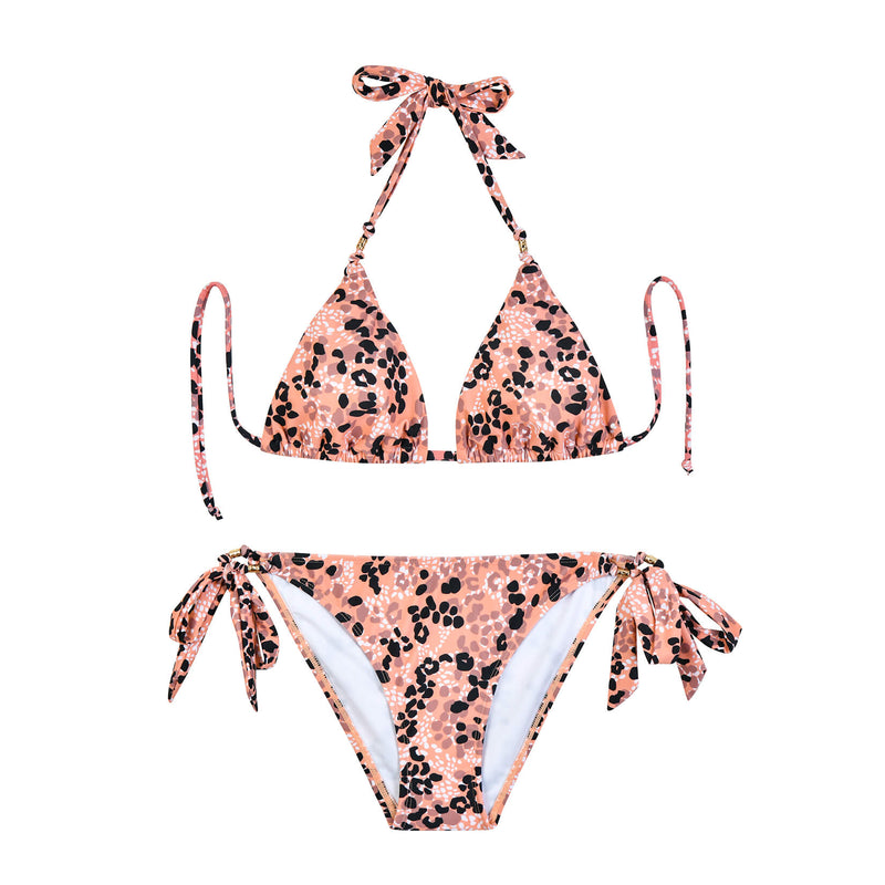 Load image into Gallery viewer, iSLASISIA Daisy Halterneck Triangle Bikini Set with Tie Back
