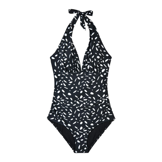 Elegant push-up swimsuit for women with ruffles