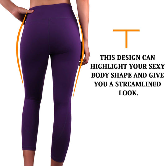 Women 3/4 Fitness Leggings with Phone Pocket 