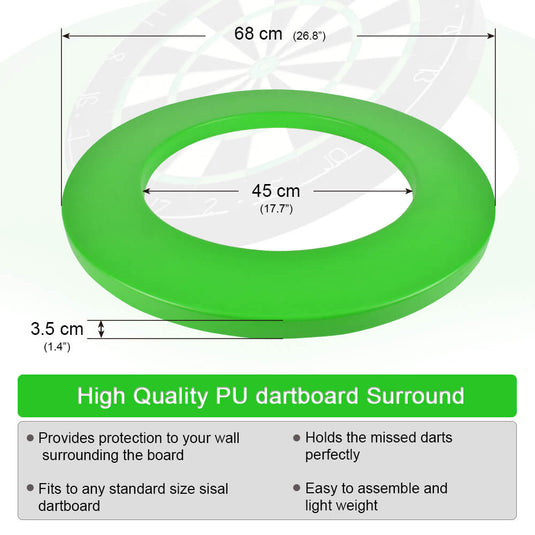 One80 PU Heavy Duty Dartboard Surround - Multiple Colours