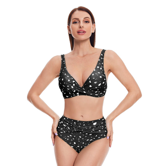 Schwarzes bedrucktes Bikini-Set