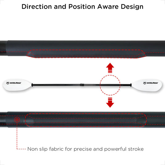 WIN.MAX Kajakpaddel für Erwachsene, verstellbar, weiß