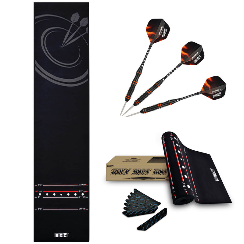 Laden Sie das Bild in Galerie -Viewer, One80 Dart Carpet with Steel Darts Set - 3307
