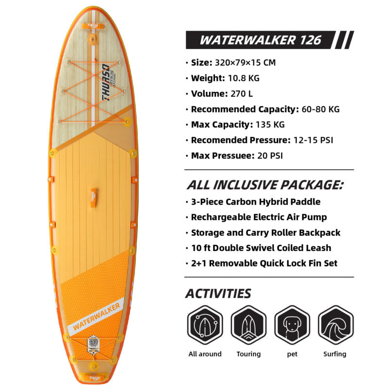 Laden Sie das Bild in Galerie -Viewer, Waterwalker 126 10’6 All-around SUP - Tangerine
