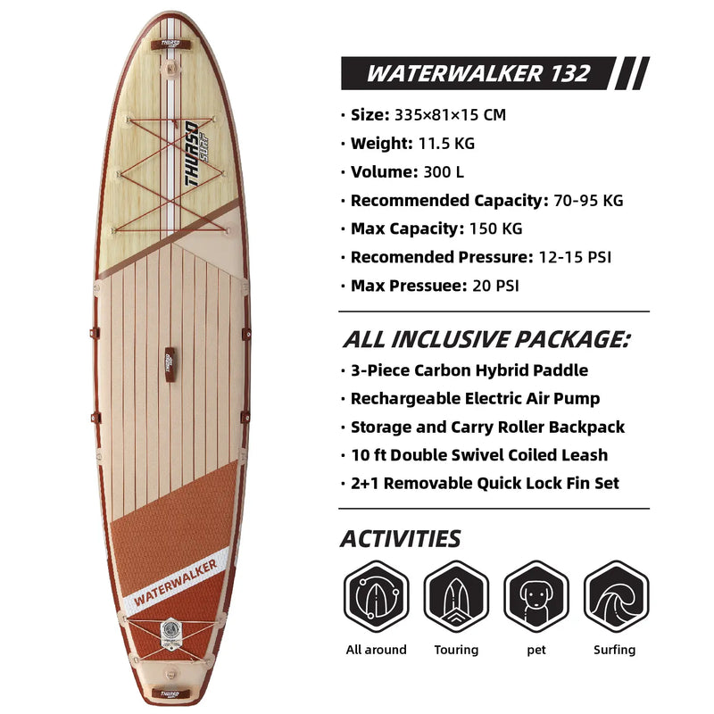 Cargue la imagen en el visor de la galería, Waterwalker 132 11′ All-around SUP - Crimson
