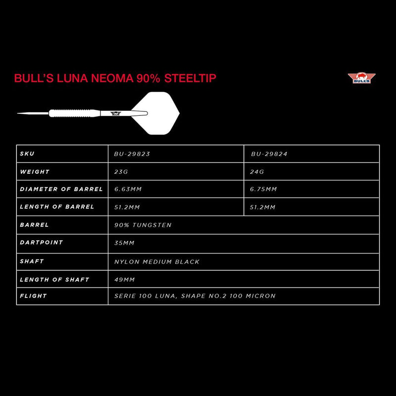 Load image into Gallery viewer, Bull&#39;s Luna Neoma 90% Steeltip
