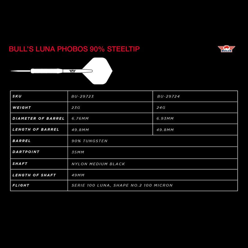 Load image into Gallery viewer, Bull&#39;s Luna Phobos 90% 24g Steeltip
