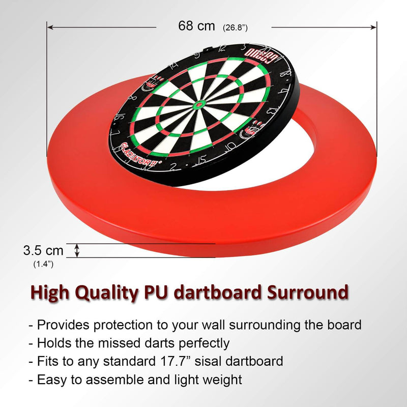 Laden Sie das Bild in Galerie -Viewer, One80 Dartboard Gladiator II With PU Surround Set - Red
