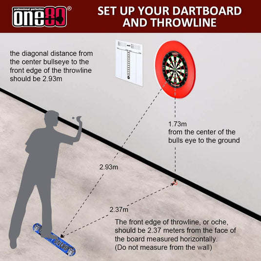 One80 Dartboard Gladiator II With PU Surround Set - Red - 4221 