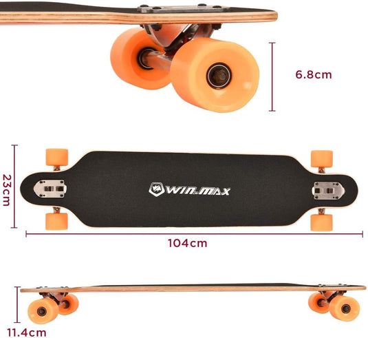 WIN.MAX 8 Lagen Maple Rutschfest Komplett Skateboard 41”