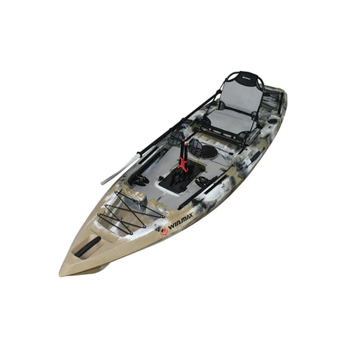 WIN.MAX Killer Whale Lake Kayak de pesca con sistema de pedales y 1 remo combinado