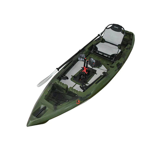 WIN.MAX Killer Whale Kayak de pesca individual con sistema de pedales y 1 remo combinado