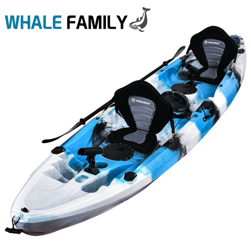 Cargue la imagen en el visor de la galería, WIN.MAX Whale Family - Kayak de pesca para 2 adultos con 2 palas combinadas
