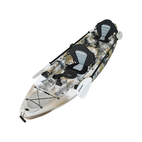 WIN.MAX Whale Family Kayak de pesca en río para dos personas con 2 remos combinados 